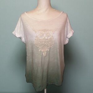 Est. 1946 Pullover Ombré Top w/ Embroidered Owl SZ LG